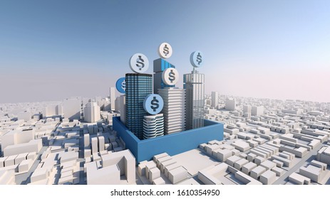 Make money with property and real estate investment, 3d rendering - Powered by Shutterstock