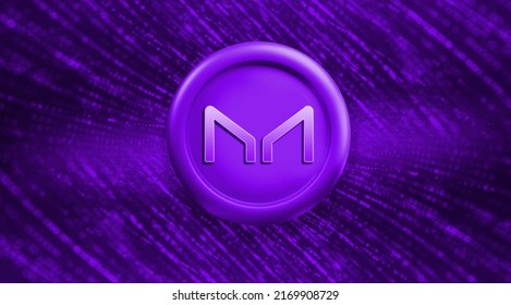 Maker (MKR) Cryptocurrency 3D Coin Render Wallpaper And Banner Illustration 