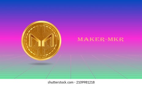 Maker Virtual Currency Images. 3d Drawings.