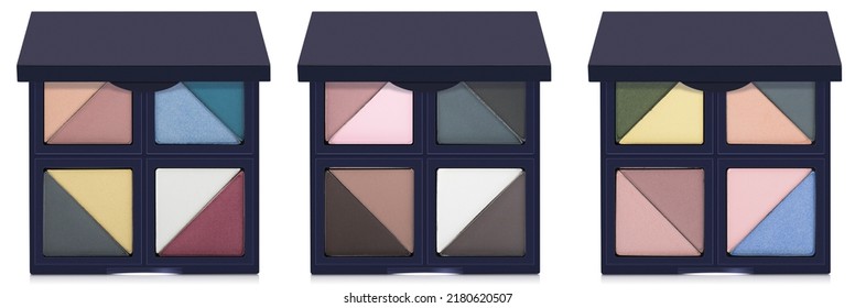 
Makeup Eyeshadow Palette Mockup. Open Set Of Colored Eyeshadows, 3d Photo