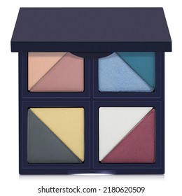 
Makeup Eyeshadow Palette Mockup. Open Set Of Colored Eyeshadows, 3d Photo