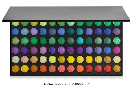 
Makeup Eyeshadow Palette Mockup. Open Set Of Colored Eyeshadows, 3d Photo