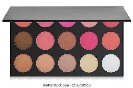 
Makeup Eyeshadow Palette Mockup. Open Set Of Colored Eyeshadows, 3d Photo