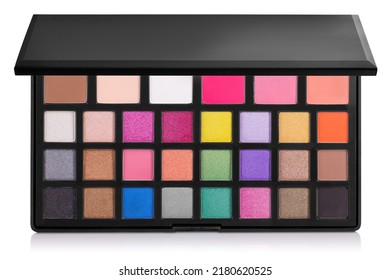 
Makeup Eyeshadow Palette Mockup. Open Set Of Colored Eyeshadows, 3d Photo