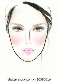 Makeup Ideas For Image. Perfect Woman Face. Makeup Artist. Fashion Illustration