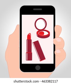 Makeup Online Representing Mobile Phone And Web