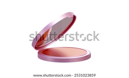 makeup powder compact foundation on white 3D rendering