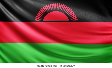 malawi flag picture, close-up shot of malawi nation flag, africa, animated flag background photo, 3D photo of a flag, national symbol of african country, patriotism, full screen	
