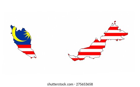 Malaysia Country Flag Map Shape National Stock Illustration 275653658 ...