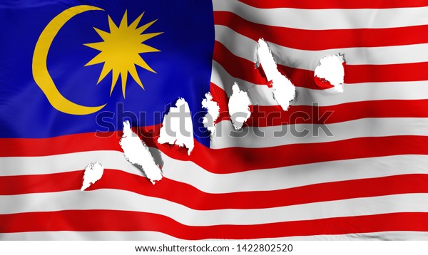 Malaysia Flag Perforated Bullet Holes White Stock Illustration ...