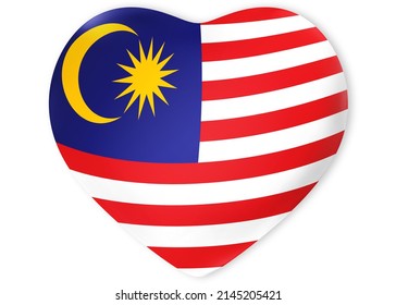 Malaysia Flag Shape Heart Background Texture Stock Illustration ...