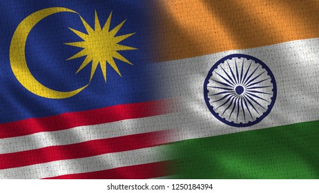 India Malaysia 3d Illustration Two Flag Stock Illustration 1235557891 ...