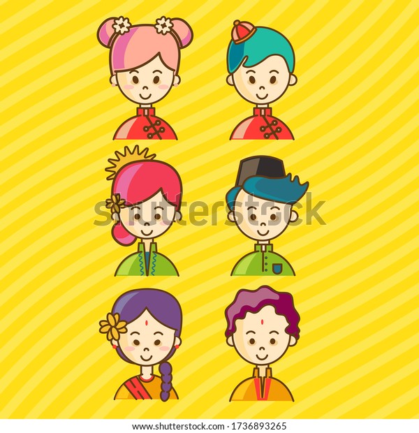 Malaysia Singapore National Cute Cartoon Character Stock Illustration ...