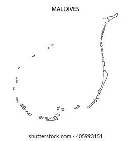 Maldives Map Outline