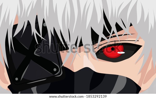 Male Anime Character Tokyo Ghoul Kaneki Stock Illustration