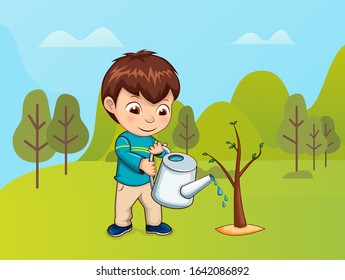 Vector Illustration Overweight Kids Running Park Stock Vector (Royalty ...