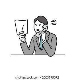 Male Business Person Who Is Impatient For Telephone Correspondence