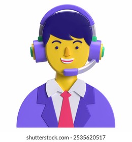  A male customer support agent with a headset, representing service support. - Powered by Shutterstock