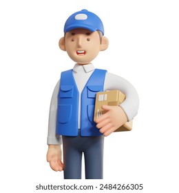 male delivery driver 3d image - Powered by Shutterstock