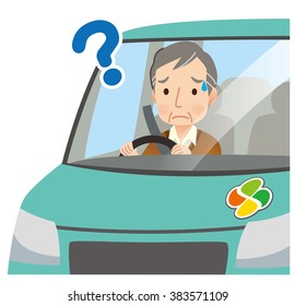 Male elderly to driving the car "upset" - Powered by Shutterstock