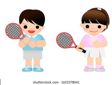 Male and female children wearing tennis wear - Powered by Shutterstock