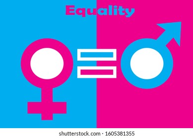 Male Female Equality Concept Equality Men Stock Illustration 1605381361