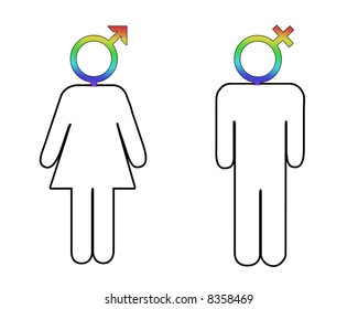 Male Female Figures Transgender Symbols Stock Illustration 8358466