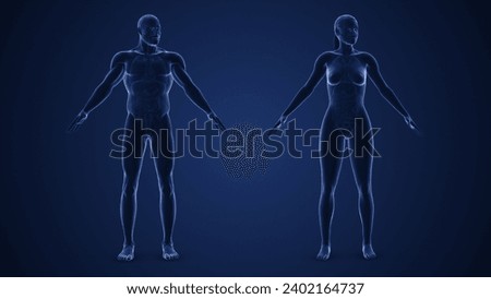 Male and female muscarinic acetylcholine receptor endocrine system 3d illustration Stock photo © 
