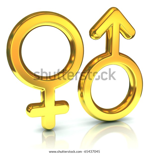 Male Female Sex Symbols Golden Isolated Stock Illustration 65437045