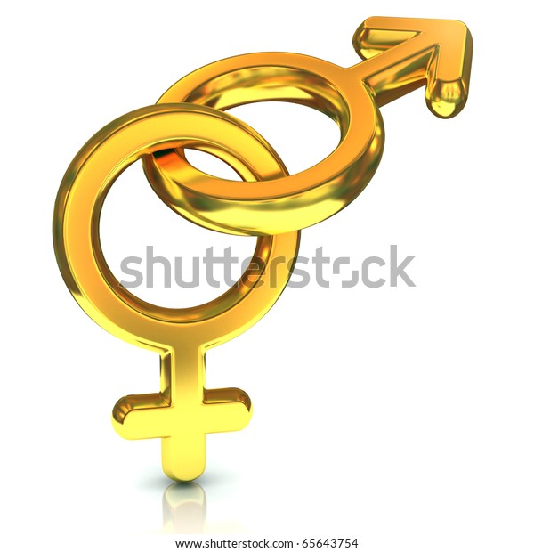 Male Female Sex Symbols Golden Isolated Stock Illustration 65643754