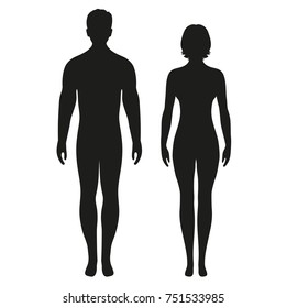 Male and female silhouette on white background