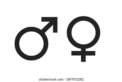 Male And Female Symbols On A White Background