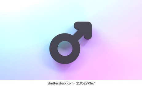 Male Gender Sign. 3d Render Illustration.