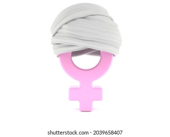 Male Gender With Turban Isolated On White Background. 3d Illustration