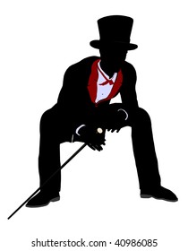 Male Magician Silhouette Illustration On White Stock Illustration ...