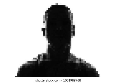 Male Person Silhouette Over White