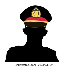 Male Policeman Silhouette Image, Illustration