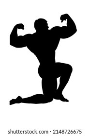 Male Professional Bodybuilder Posing Illustration