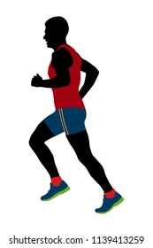 Male Runner Of Average Years Colour Sportswear