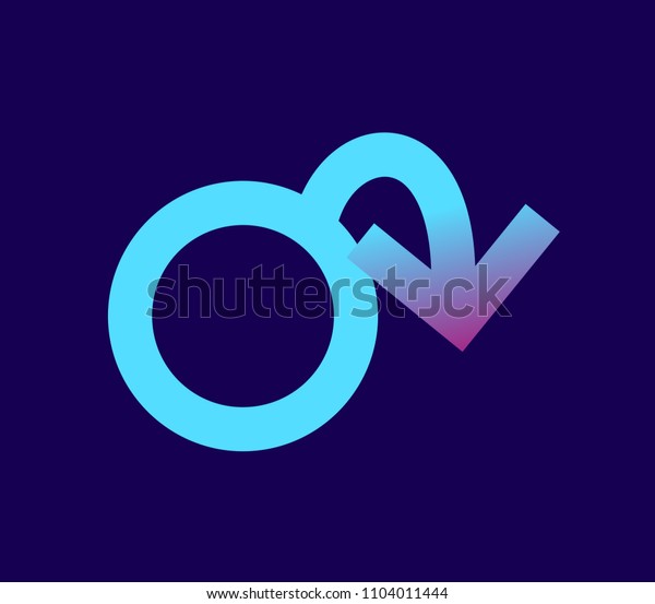 Male Sex Symbol Is Bended Down Metaphor Of Erectile Dysfunction Or