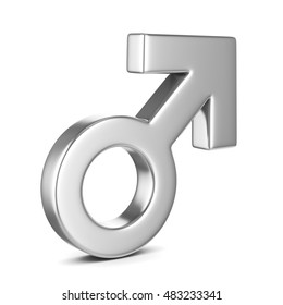 Male Sign Icon. Male Sex Symbol. 3D Illustration