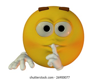 Male Smilie Finger Mouth Shh Stock Illustration 26900077 | Shutterstock