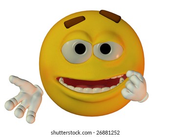 Okay Emoticon Character Face Expression 3d Stock Illustration 421430377