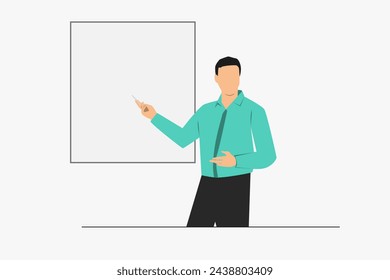 Male speaker pointing at presentation on white board during business seminar. A man showing report of project. - Powered by Shutterstock