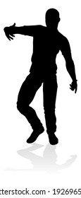 A Male Street Dance Hip Hop Dancer In Silhouette