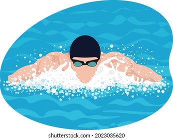 Male Swimmer Game Beautiful Illustration Stock Illustration 2023035620 ...