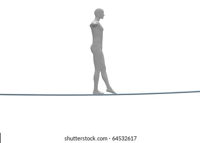 Male Tight Rope Walker 3d Concept Image