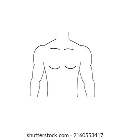 Male Torso Outline Muscular Male Chest Linear Icon Body Drawing