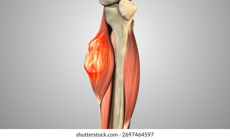 Malignant Soft Tissue Sarcoma in Leg 3d illustration