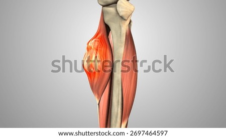 Malignant Soft Tissue Sarcoma in Leg 3d illustration